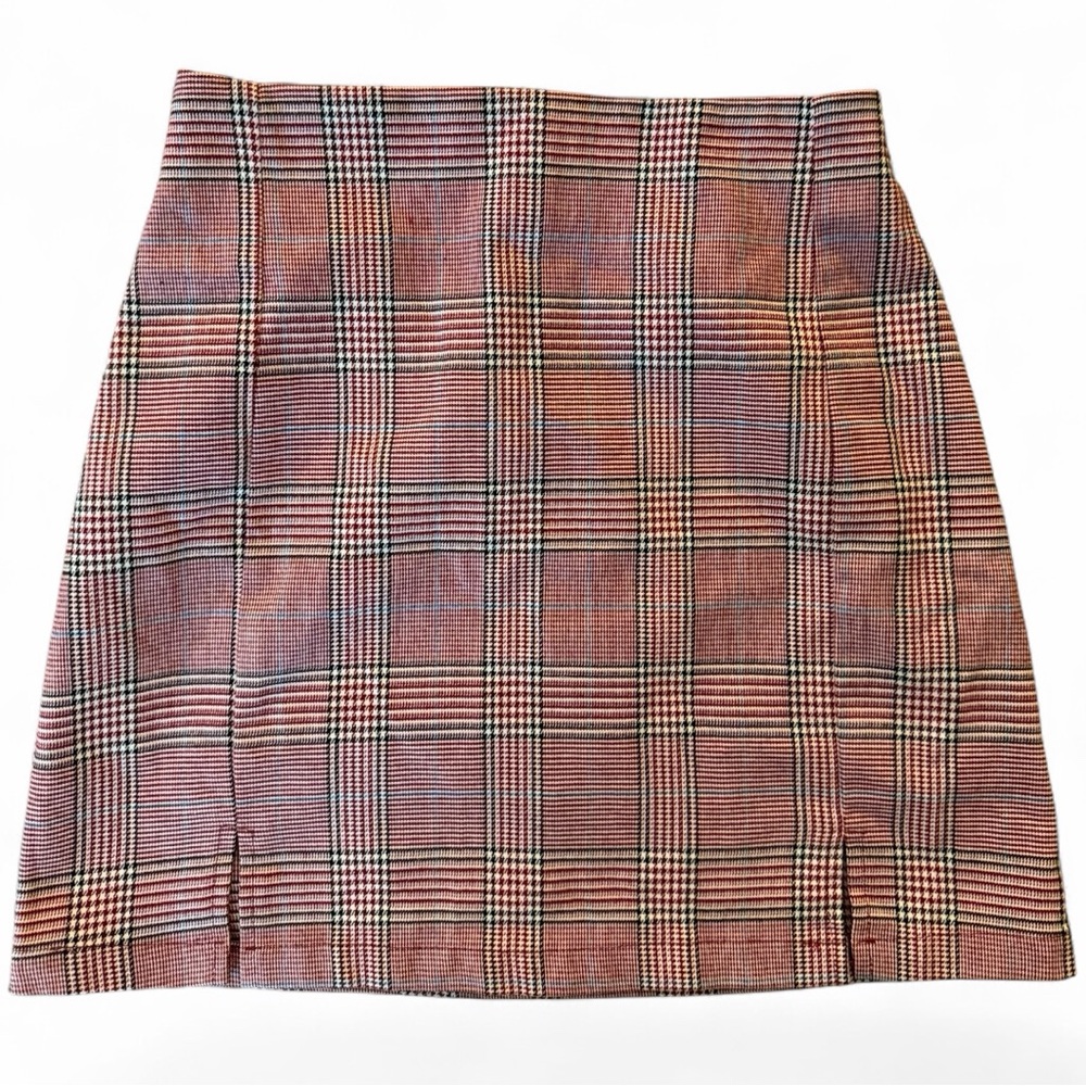 Brandy Melville Plaid Pencil Skirt in Red and Black